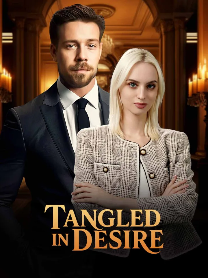 Tangled In Desire ReelShort poster showing the lead couple